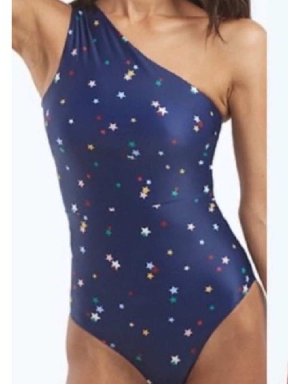 Summersalt Brand Women's 10 The Sidestroke One Piece Swimsuit Navy Star Print